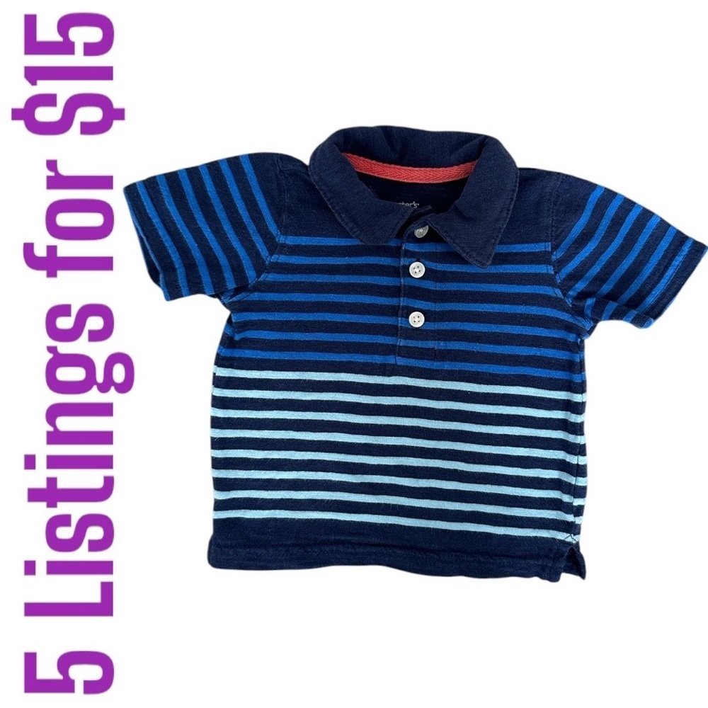 5/$15 Carter’s Stripe Polo short sleeve shirt 3 months baby boy euc